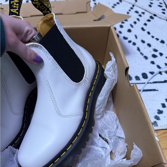 Dr. Martens White and Black Chelsea Boots - Picture 3 of 7